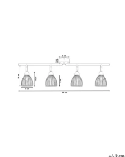 Beliani Kattovalaisin 4 Polttimoa Metalli Musta Golok New