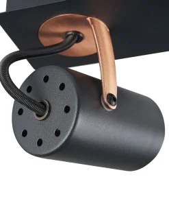 Beliani Kattovalaisin 4 Polttimoa Metalli Musta Klip Cheap