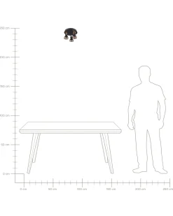 Beliani Kattovalaisin 3 Polttimoa Rauta Pyorea Musta/Kupari Baro Cheap