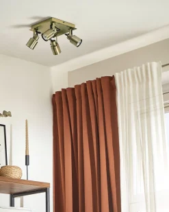 Beliani Kattovalaisin 4 Polttimoa Rauta Messinki Bonte Discount