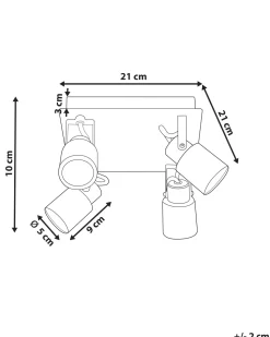 Beliani Kattovalaisin 4 Polttimoa Rauta Messinki Bonte Discount