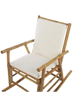 Beliani Keinutuoli Bambu Vaalea Puu/Luonnonvalkoinen Frigole Discount