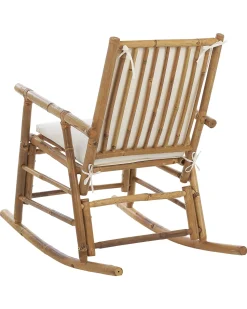 Beliani Keinutuoli Bambu Vaalea Puu/Luonnonvalkoinen Frigole Discount