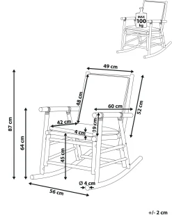Beliani Keinutuoli Bambu Vaalea Puu/Luonnonvalkoinen Frigole Discount