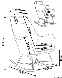 Beliani Keinutuoli Kangas Keltainen Arrie Discount