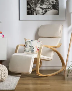 Beliani Keinutuoli Kangas Kermanvalkoinen Weston Best Sale