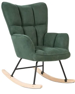 Beliani Keinutuoli Kangas Smaragdinvihrea Oulu Store