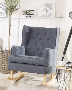 Beliani Keinutuoli Kangas Tummanharmaa Trondheim Ii Online