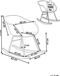 Beliani Keinutuoli Muovi Valkoinen Harmony Hot