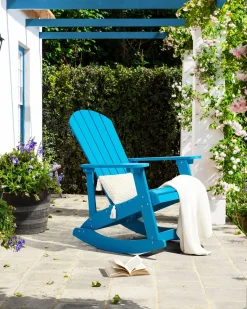 Beliani Keinutuoli Muovipuu Sininen Adirondack Best