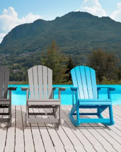 Beliani Keinutuoli Muovipuu Sininen Adirondack Best