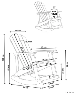 Beliani Keinutuoli Muovipuu Vaaleanharmaa Adirondack Best Sale