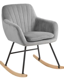 Beliani Keinutuoli Sametti Harmaa Liarum Outlet