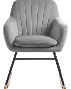 Beliani Keinutuoli Sametti Harmaa Liarum Outlet