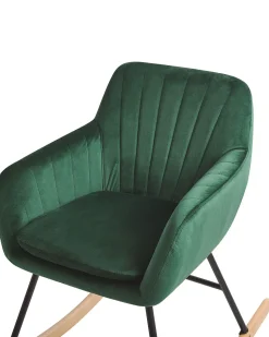Beliani Keinutuoli Sametti Smaragdinvihrea Liarum Best Sale