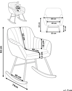 Beliani Keinutuoli Sametti Smaragdinvihrea Liarum Best Sale