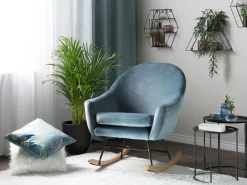 Beliani Keinutuoli Sametti Tummansininen Oxie Discount