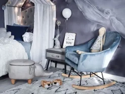 Beliani Keinutuoli Sametti Tummansininen Oxie Discount