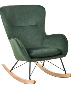 Beliani Keinutuoli Sametti Tummanvihrea Ellan Best Sale