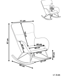 Beliani Keinutuoli Sametti Tummanvihrea Ellan Best Sale