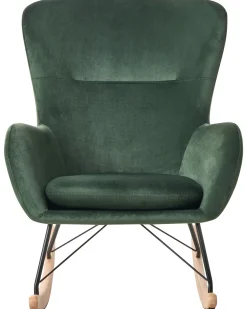 Beliani Keinutuoli Sametti Tummanvihrea Ellan Best Sale