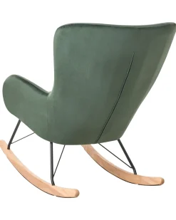 Beliani Keinutuoli Sametti Tummanvihrea Ellan Best Sale