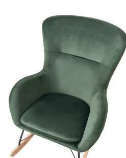 Beliani Keinutuoli Sametti Tummanvihrea Ellan Best Sale