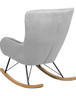 Beliani Keinutuoli Sametti Vaaleanharmaa Ellan Flash Sale