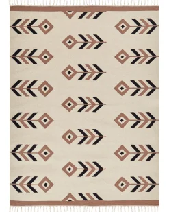 Beliani Kelim-Matto Puuvilla Beige/Musta 160 X 230 Cm Niavan Cheap