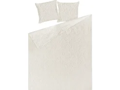 Beliani Kermanvalkoinen Kohokuvioitu Paivapeittosetti 160 X 220 Rudkhan Best