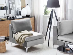 Beliani Keskimoduuli Sametti Harmaa Evja Store