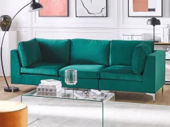 Beliani Keskimoduuli Sametti Vihrea Evja Flash Sale