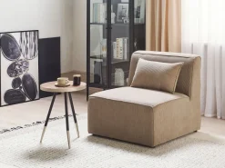 Beliani Keskimoduuli Vakosametti Ruskeanharmaa Lemvig New