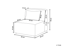 Beliani Keskimoduuli Vakosametti Ruskeanharmaa Lemvig New