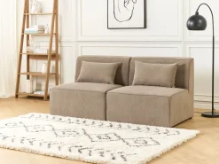 Beliani Keskimoduuli Vakosametti Ruskeanharmaa Lemvig New