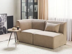 Beliani Keskimoduuli Vakosametti Ruskeanharmaa Lemvig New