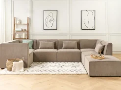 Beliani Keskimoduuli Vakosametti Ruskeanharmaa Lemvig New