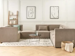 Beliani Keskimoduuli Vakosametti Ruskeanharmaa Lemvig New