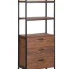 Beliani Kirjahylly 3 Hyllya 3 Laatikkoa Tumma Puu/Musta Tifton Store