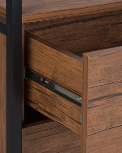 Beliani Kirjahylly 3 Hyllya 3 Laatikkoa Tumma Puu/Musta Tifton Store