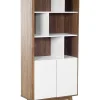 Beliani Kirjahylly 3 Hyllya Kaappi Tumma Puu/Valkoinen Columbus Store
