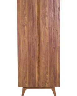 Beliani Kirjahylly 3 Hyllya Kaappi Tumma Puu/Valkoinen Columbus Store