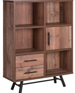 Beliani Kirjahylly 4 Hyllya Kaappi 2 Laatikkoa Vaalea Puu Atlanta Flash Sale