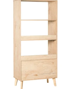 Beliani Kirjahylly 3 Hyllya Kaappi Vaalea Puu Parton Discount