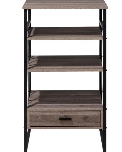 Beliani Kirjahylly 3 Hyllya Laatikko Ruskeanharmaa Keene Online