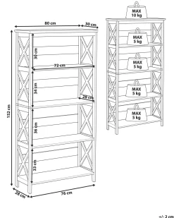 Beliani Kirjahylly 4 Hyllya Musta Foster Flash Sale