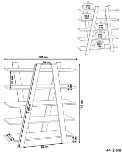 Beliani Kirjahylly 5 Hyllya Tumma Puu Escalante Cheap
