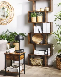 Beliani Kirjahylly 6 Hyllya Tumma Puu Valdosa Clearance