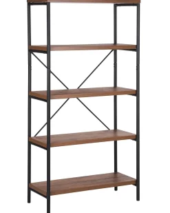 Beliani Kirjahylly 4 Hyllya Tumma Puu Brisbane Store