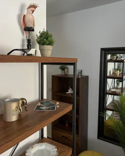 Beliani Kirjahylly 4 Hyllya Tumma Puu Brisbane Store